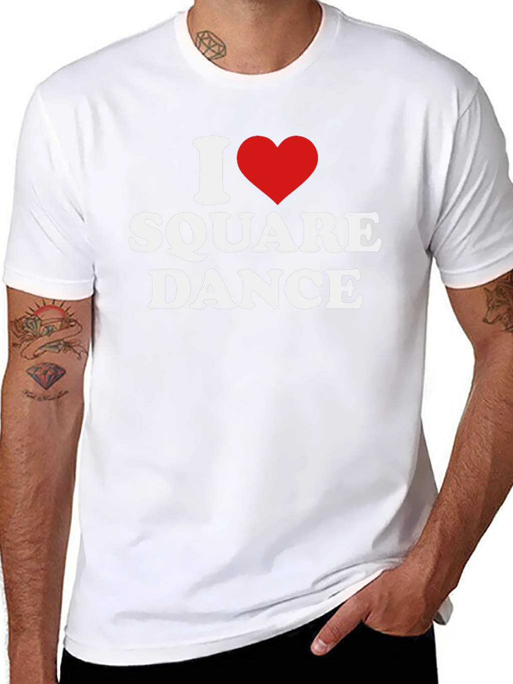 I Heart Square Dance Black T-Shirt