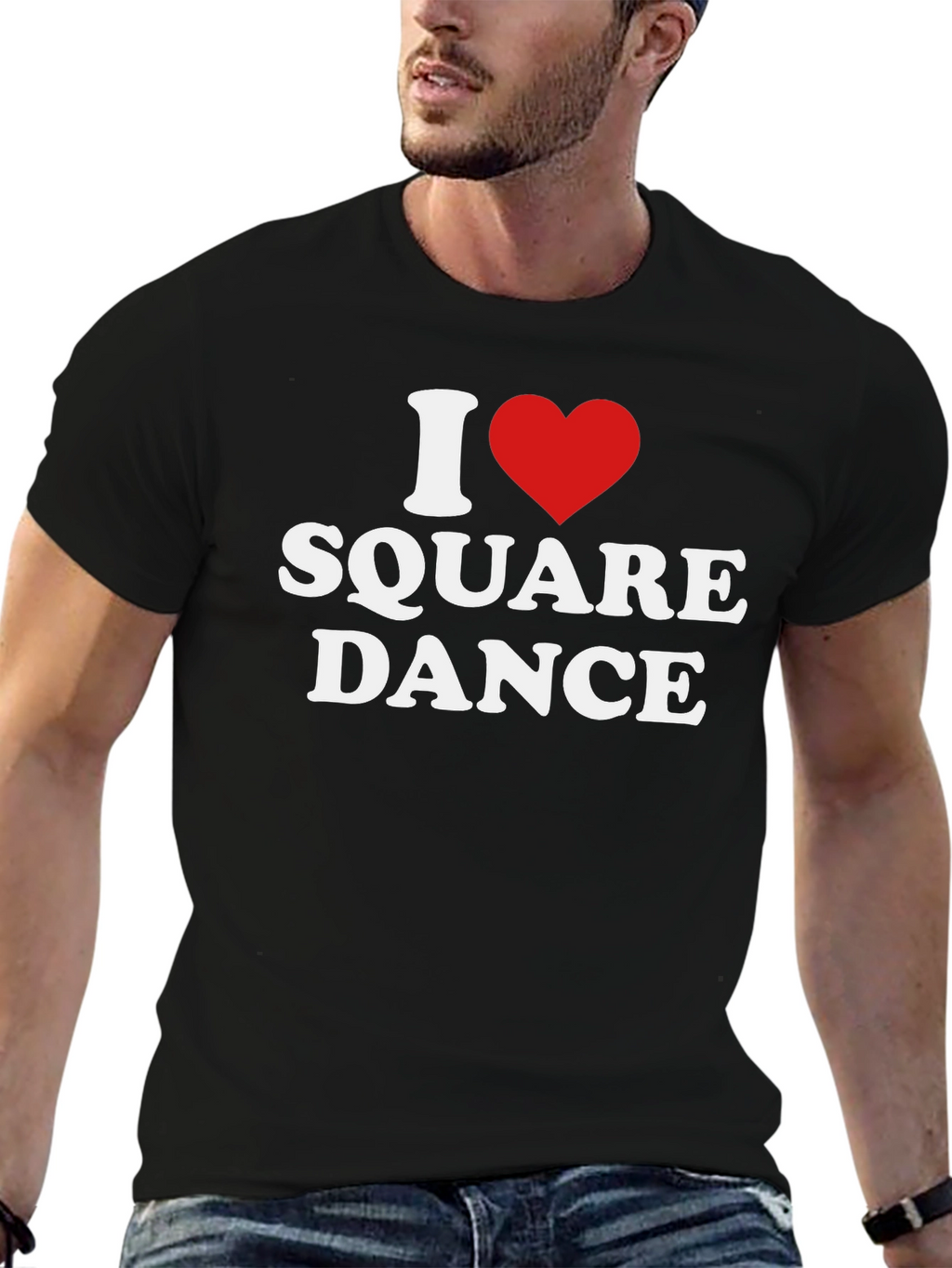 I Heart Square Dance Black T-Shirt