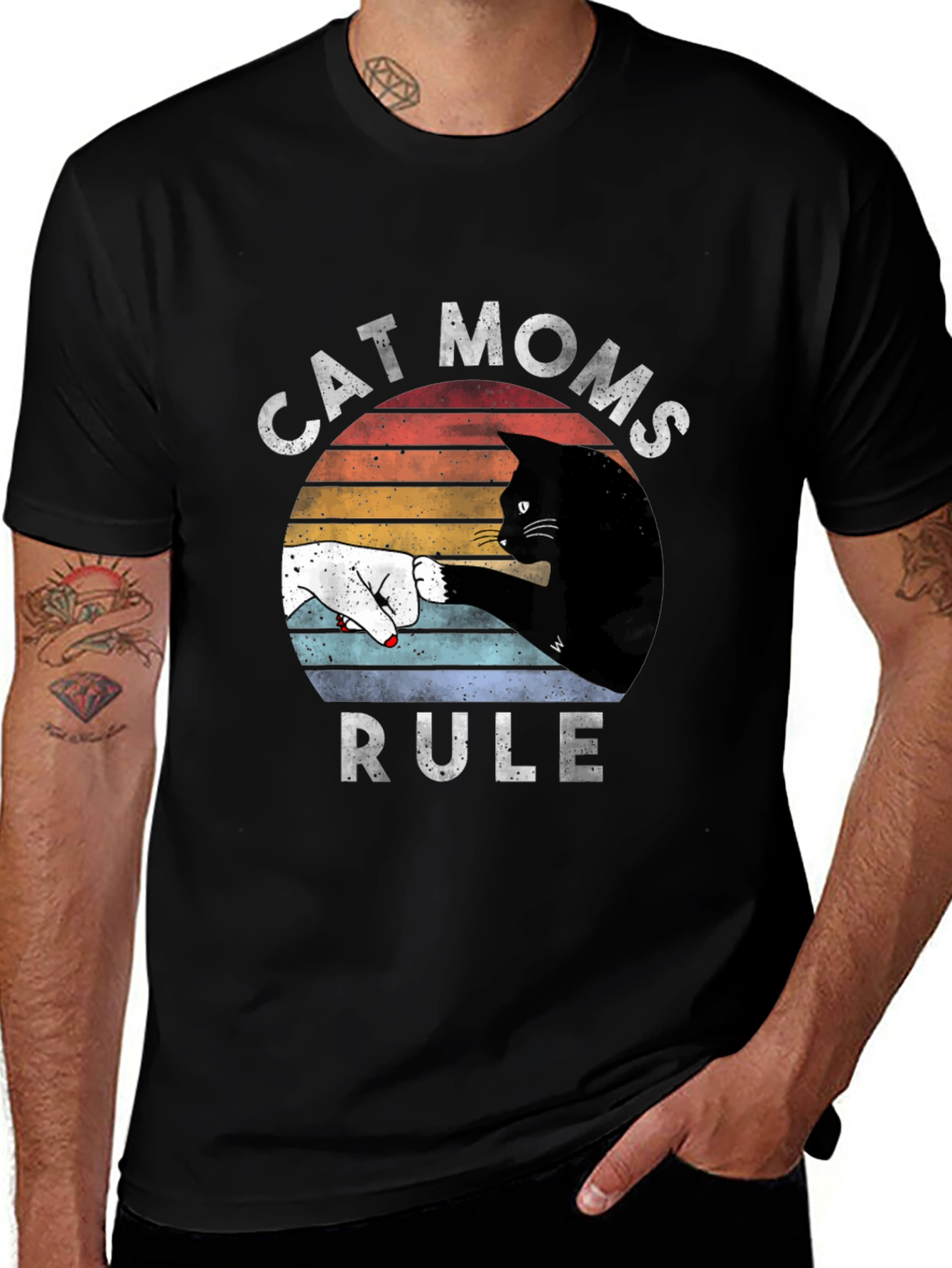 Cat Moms Rule Graphic Tee