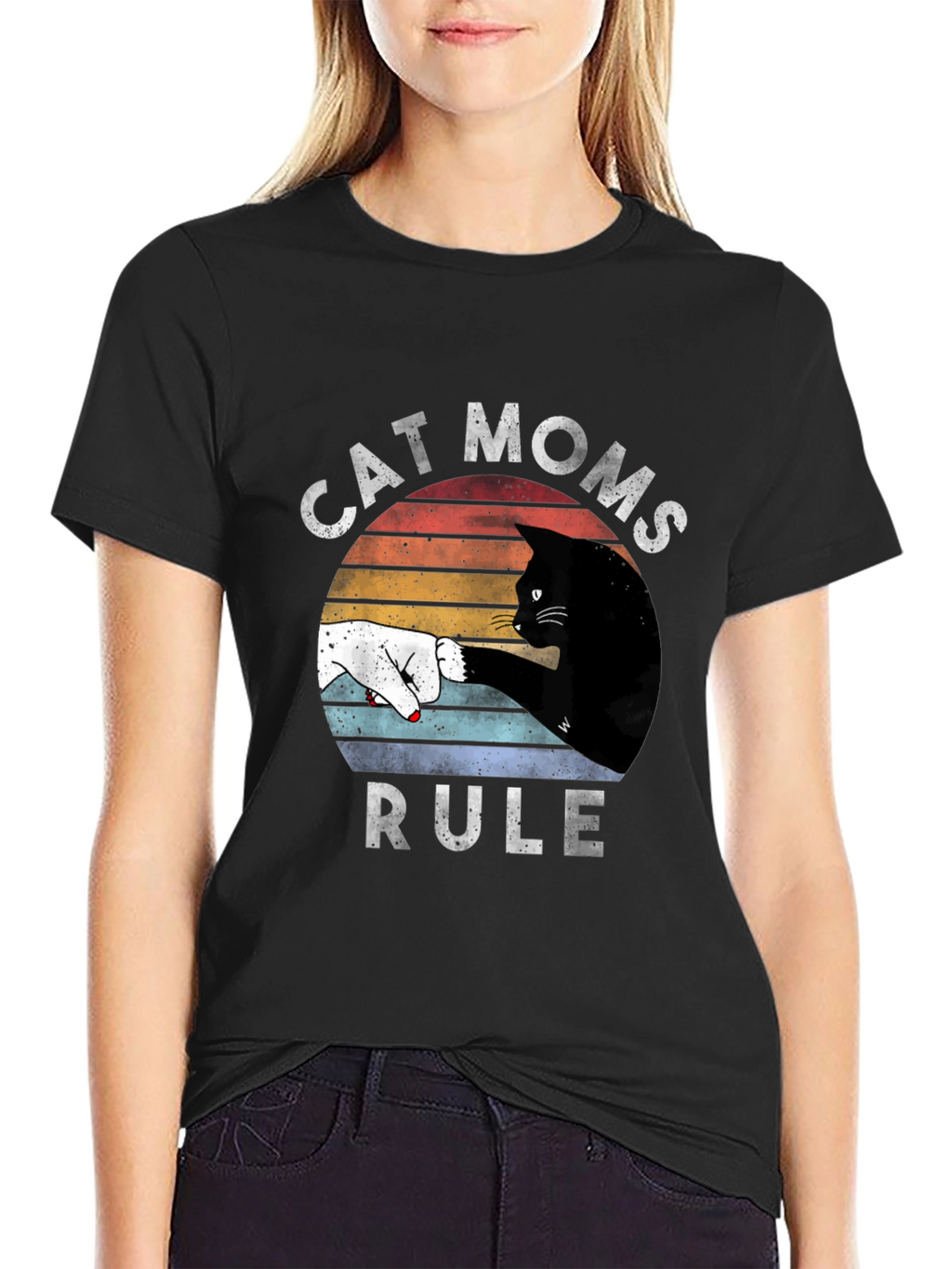 Cat Moms Rule Graphic Tee