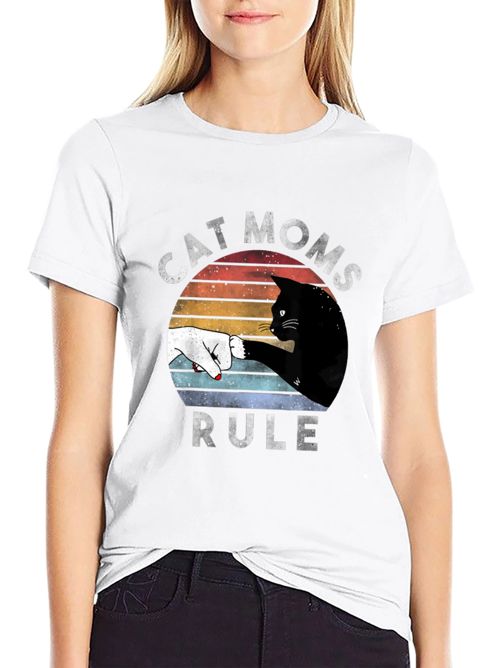 Cat Moms Rule Graphic Tee