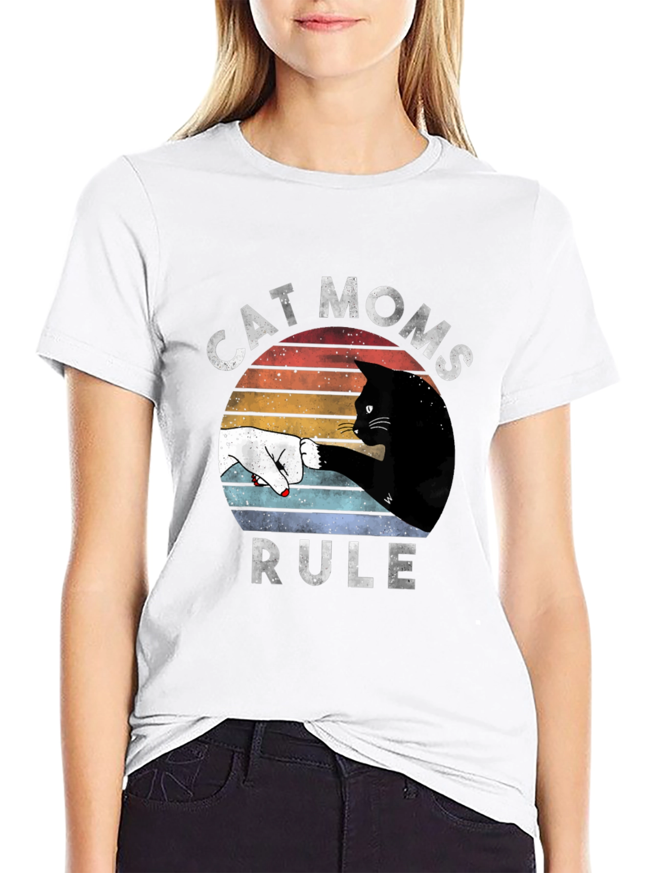 Cat Moms Rule Graphic Tee
