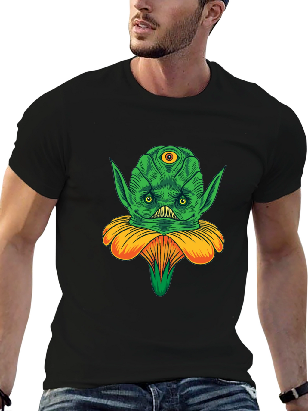 Alien Flower Graphic Tee - Unique Design