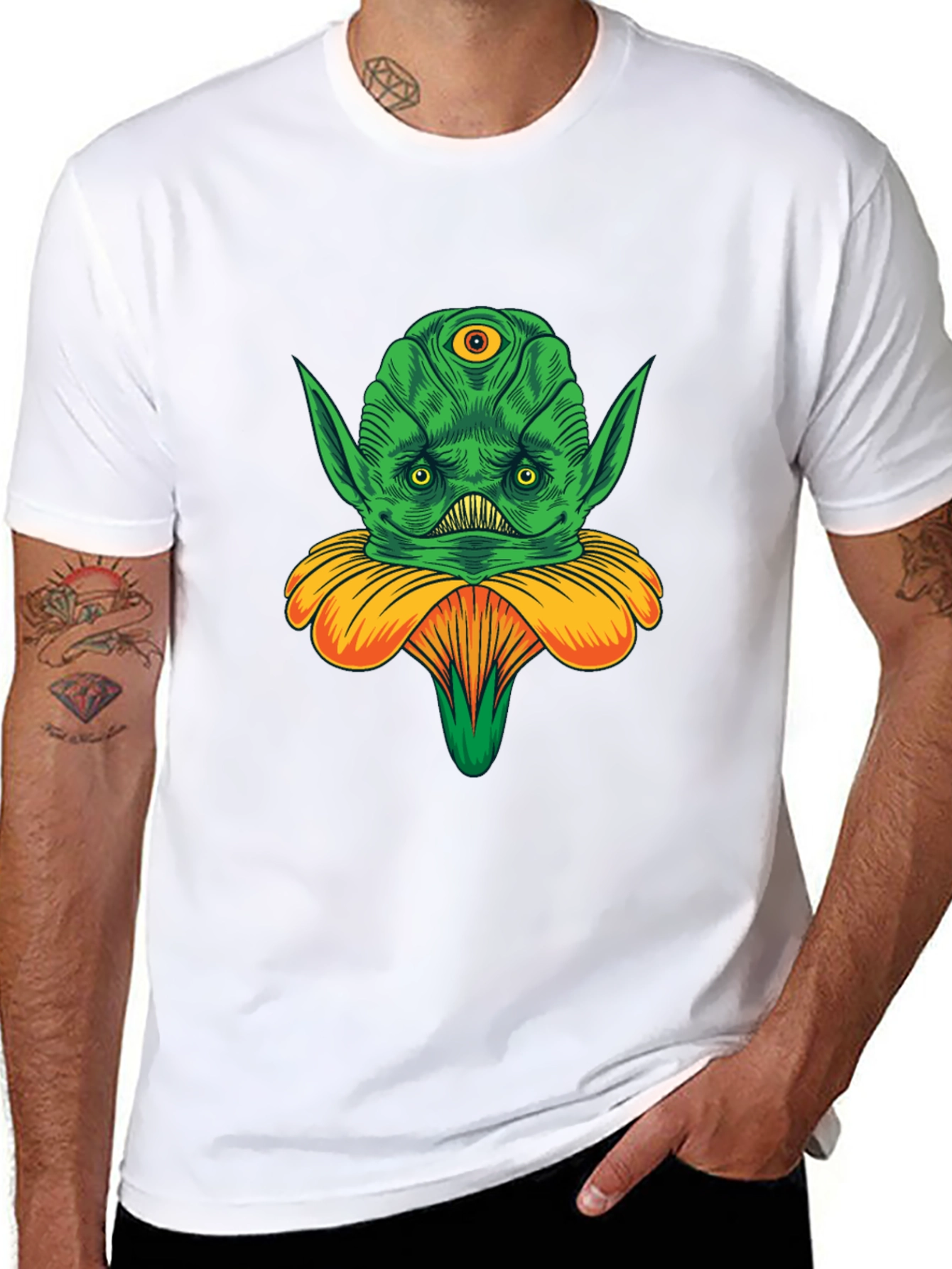 Alien Flower Graphic Tee - Unique Design