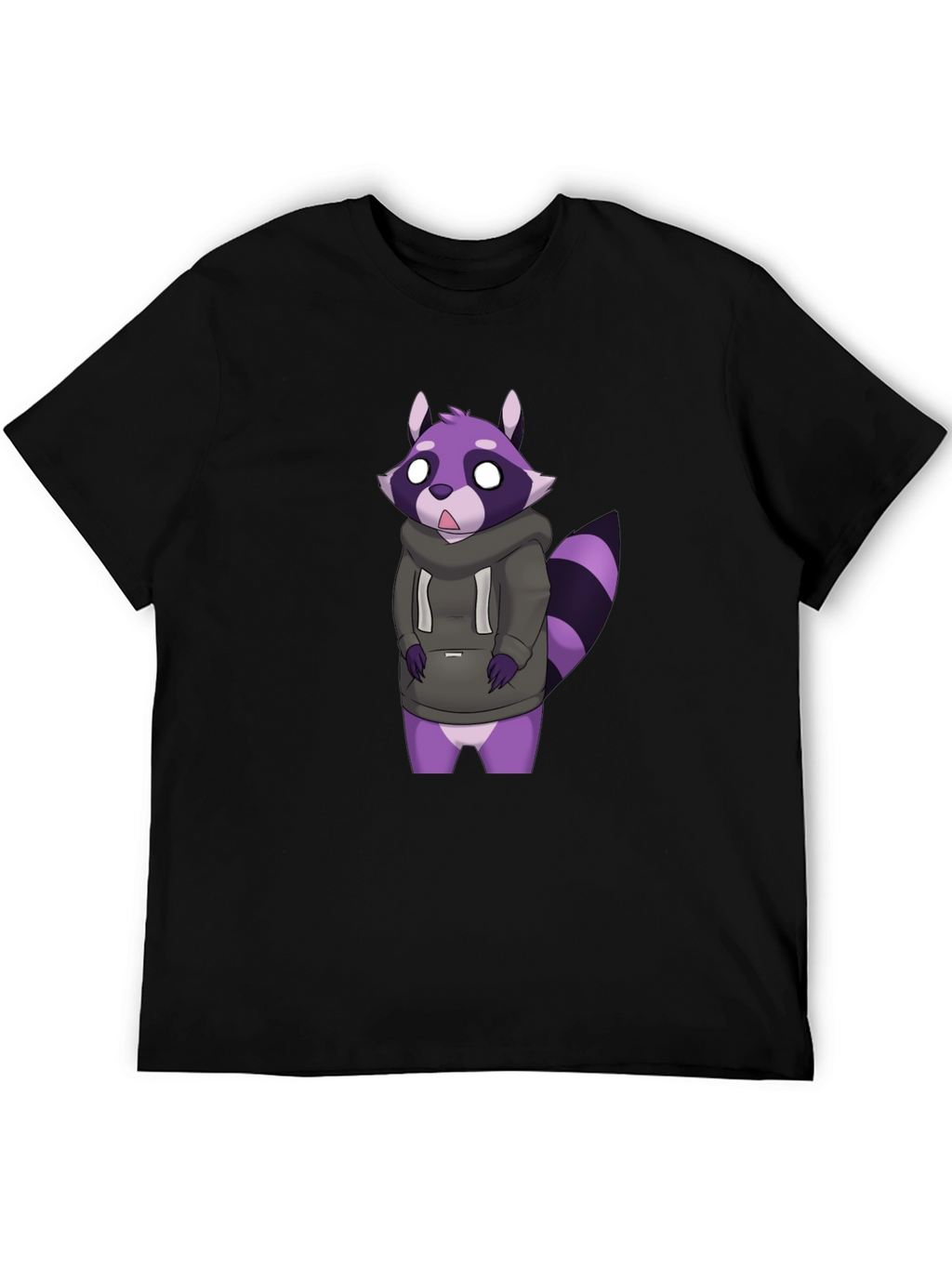 Raccoon Hoodie T-Shirt - Fun Cartoon Graphic Tee