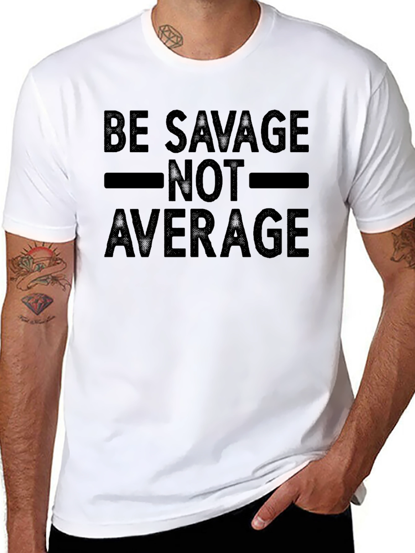 Be Savage Not Average Black Graphic Tee