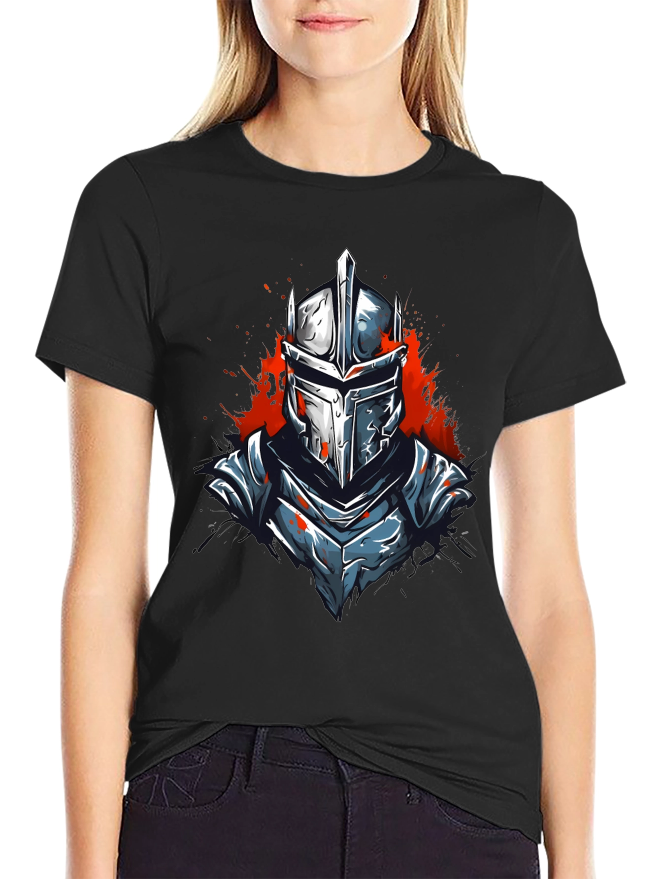 Warrior Knight Graphic Tee - Black