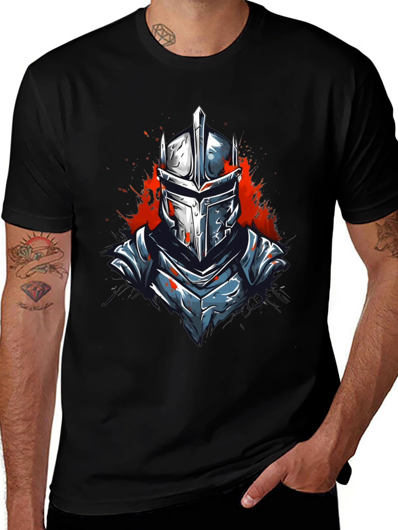 Warrior Knight Graphic Tee - Black