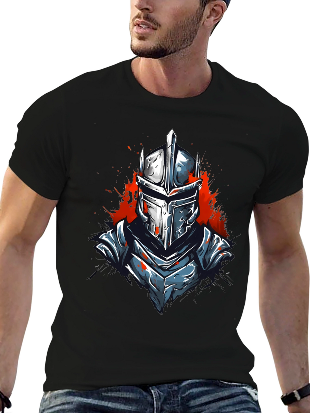 Warrior Knight Graphic Tee - Black