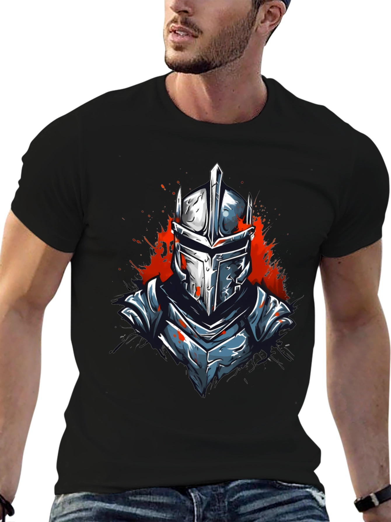 Warrior Knight Graphic Tee - Black