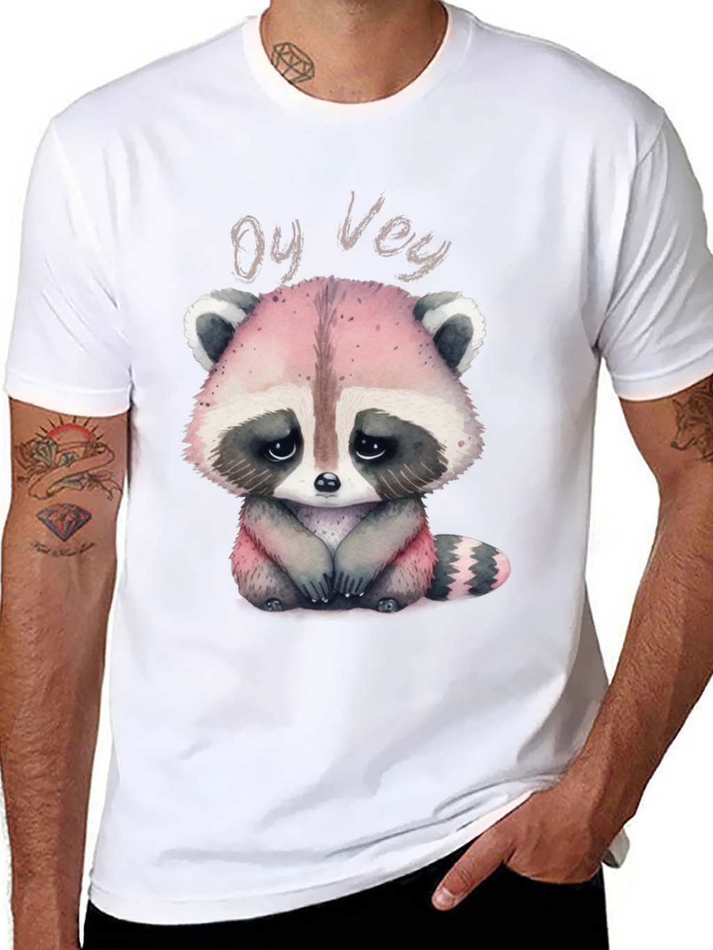 Oy Vey Raccoon T-Shirt - Cute Animal Graphic Tee