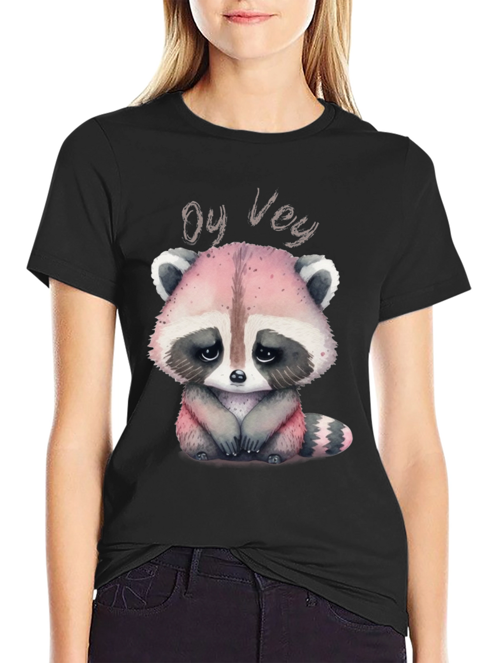 Oy Vey Raccoon T-Shirt - Cute Animal Graphic Tee