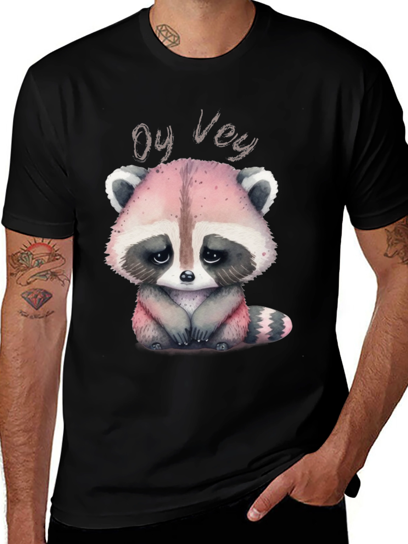 Oy Vey Raccoon T-Shirt - Cute Animal Graphic Tee