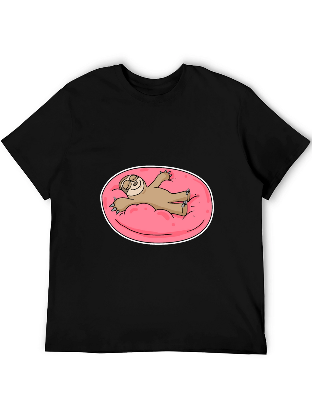 Sloth on Pink Float T-Shirt