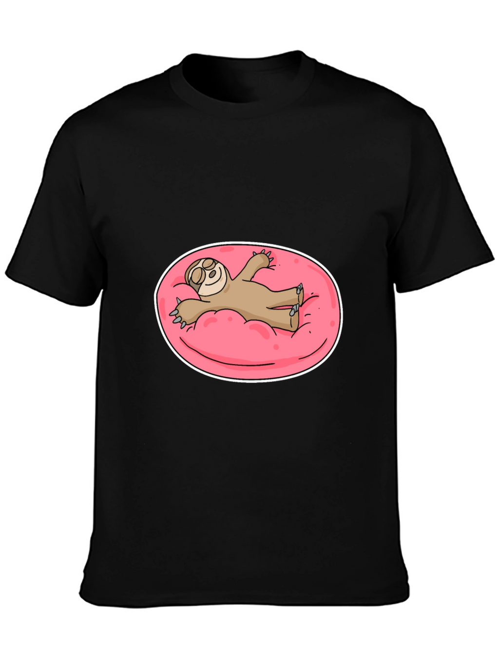 Sloth on Pink Float T-Shirt