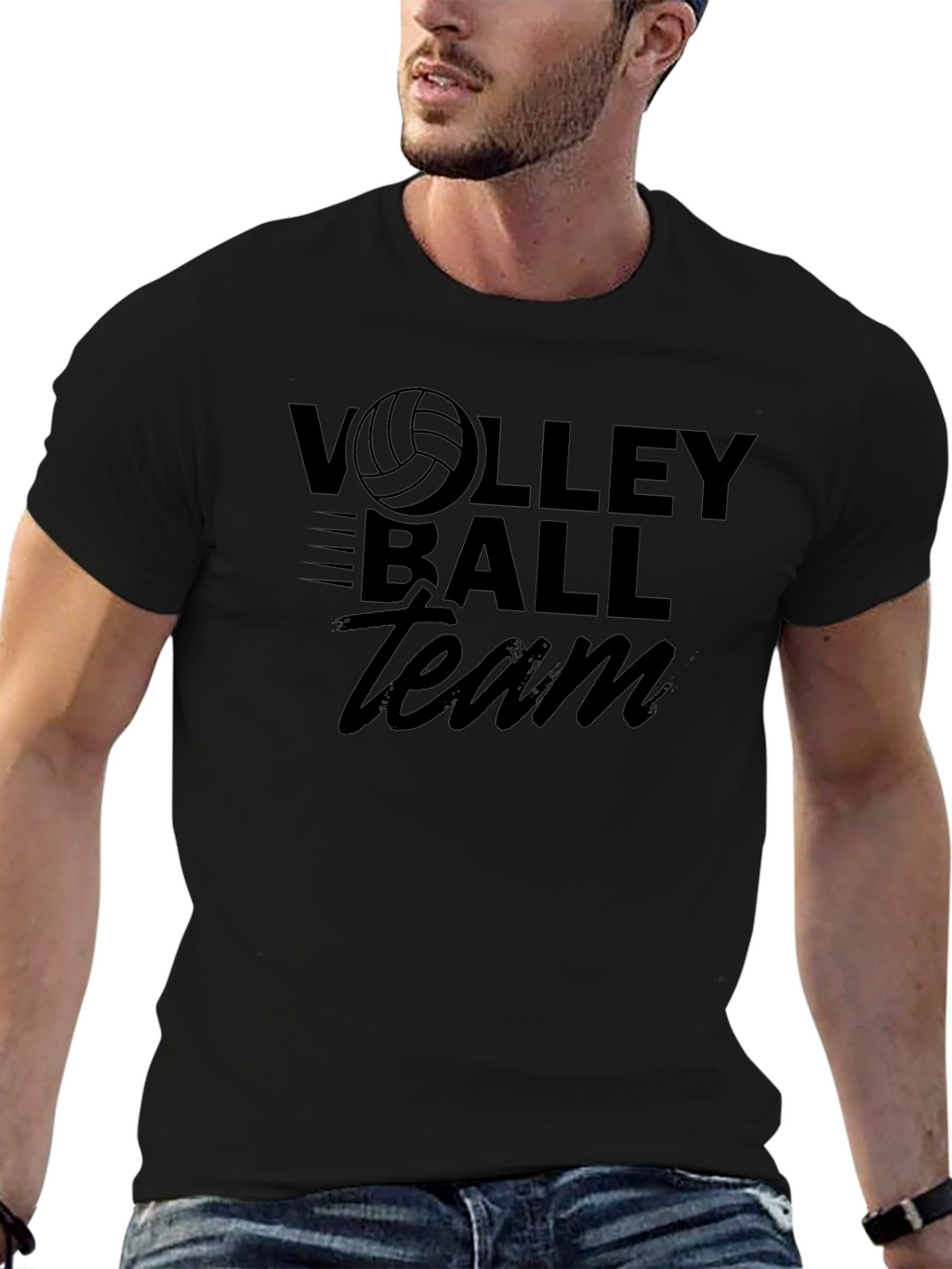 Volleyball Team Graphic Tee - Black Unisex T-Shirt
