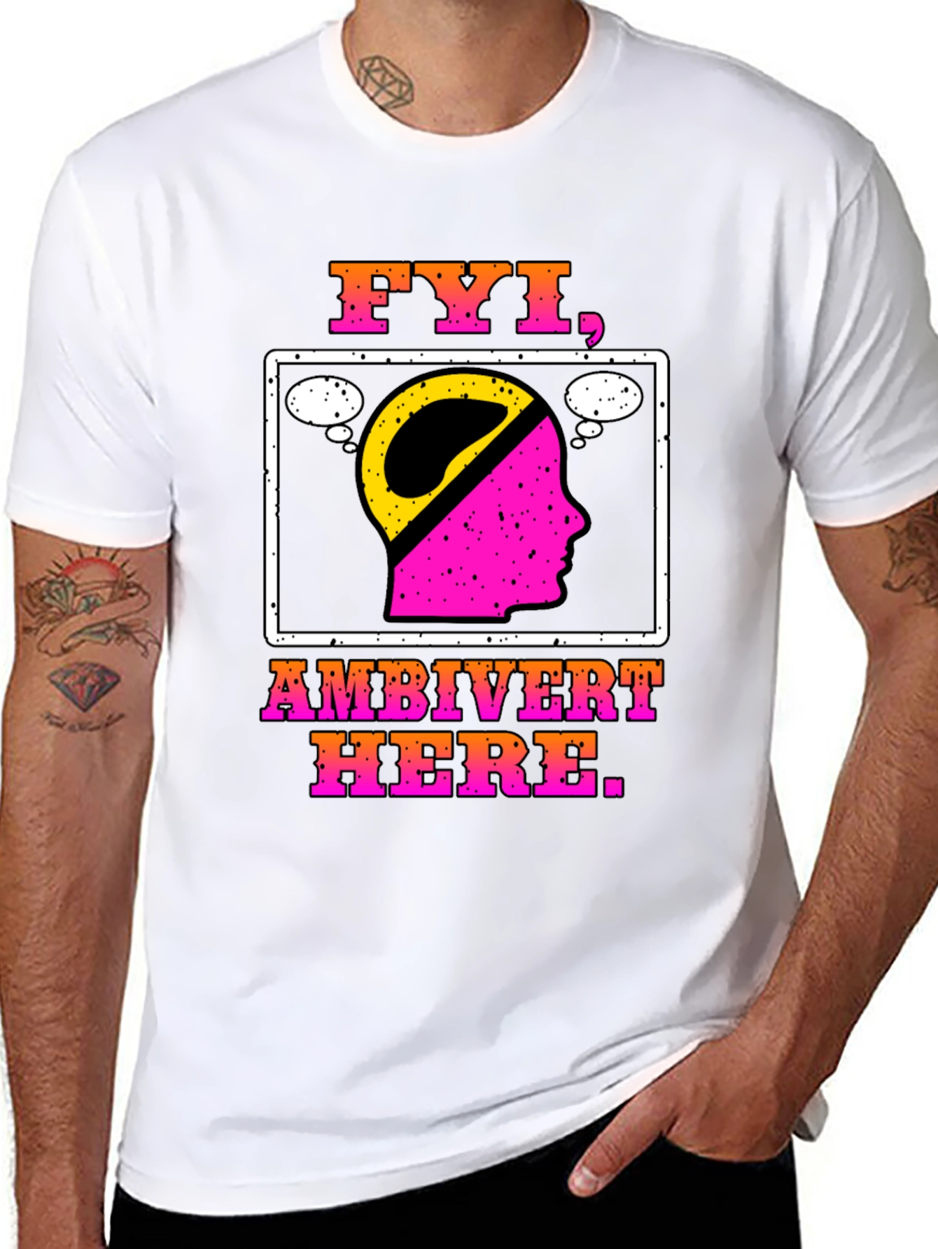 FYI Ambivert Here T-Shirt - Introvert Extrovert Balanced Tee
