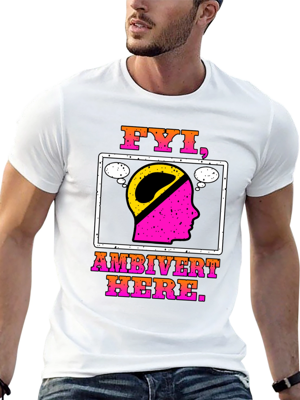 FYI Ambivert Here T-Shirt - Introvert Extrovert Balanced Tee