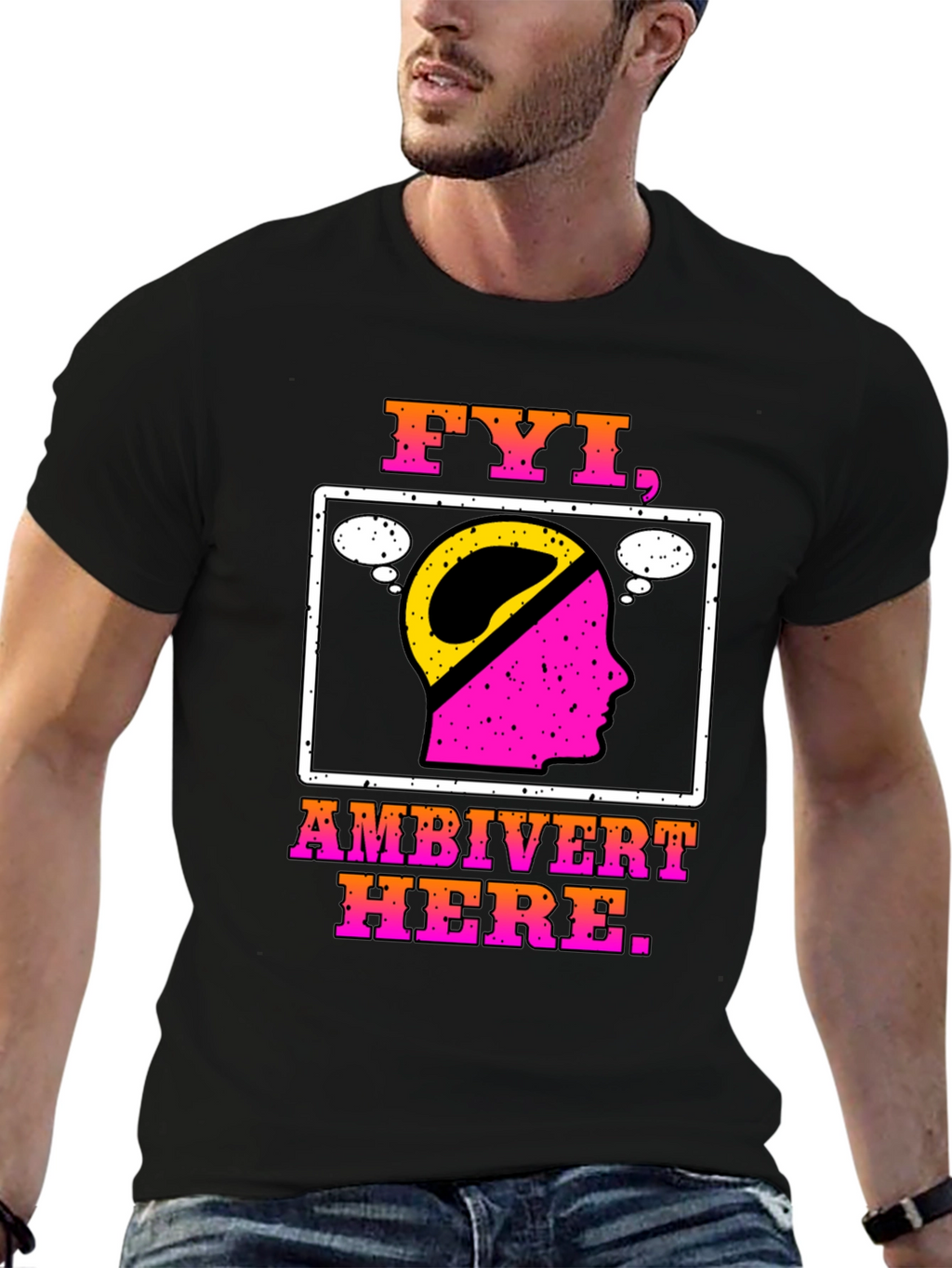 FYI Ambivert Here T-Shirt - Introvert Extrovert Balanced Tee