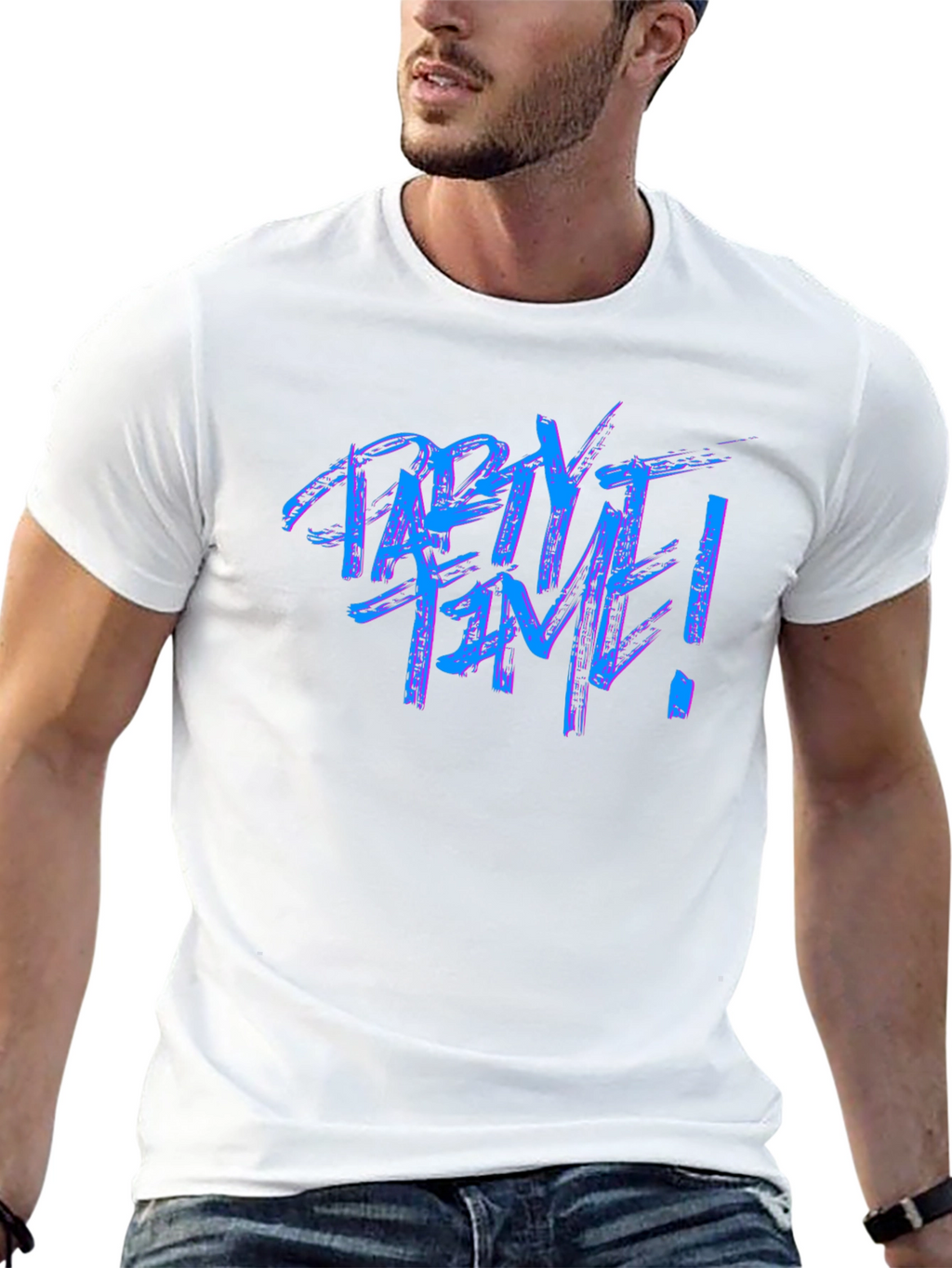 Party Time Graphic Tee - Black Crew Neck