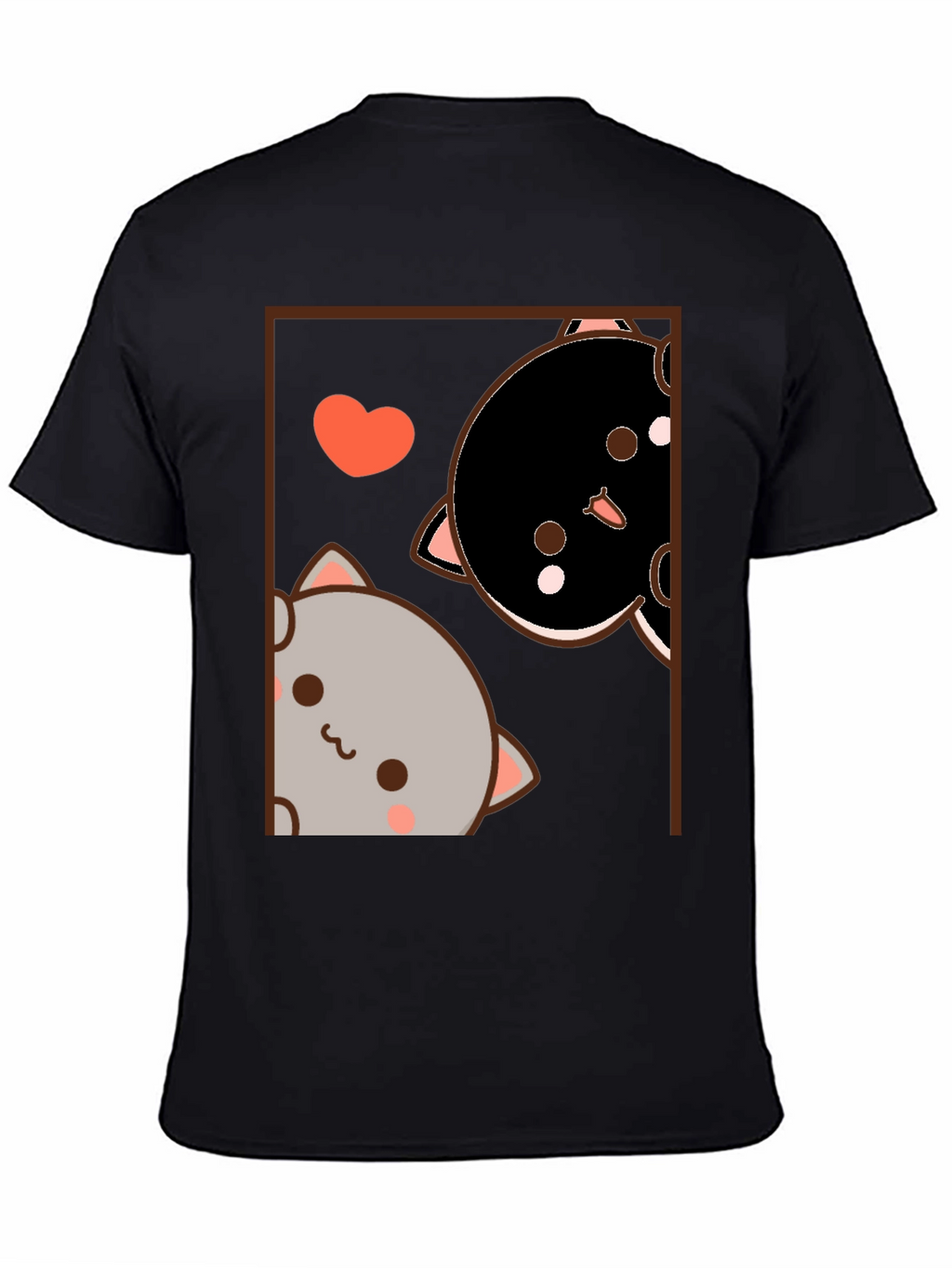 Cute Cats Graphic Black T-Shirt