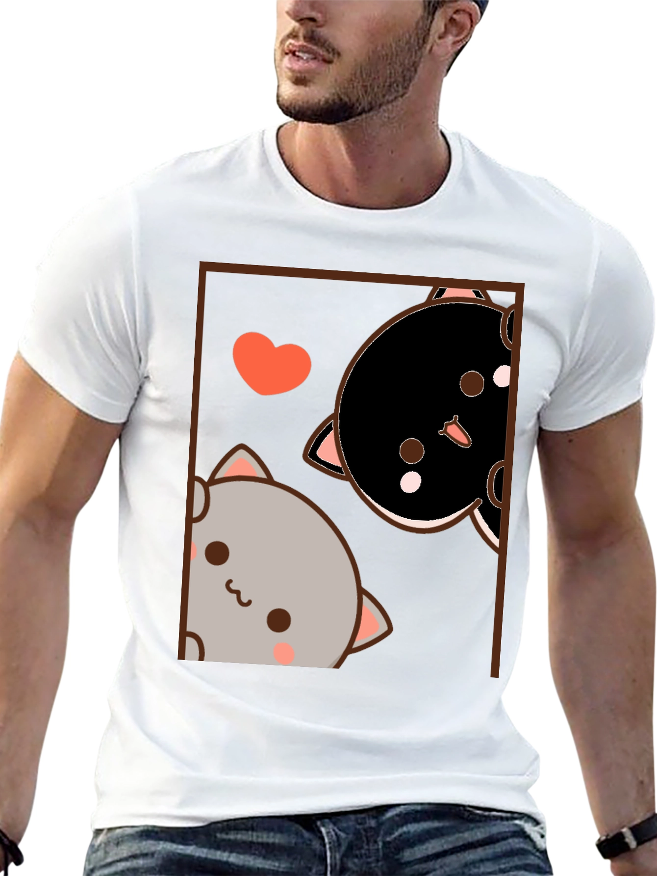 Cute Cats Graphic Black T-Shirt