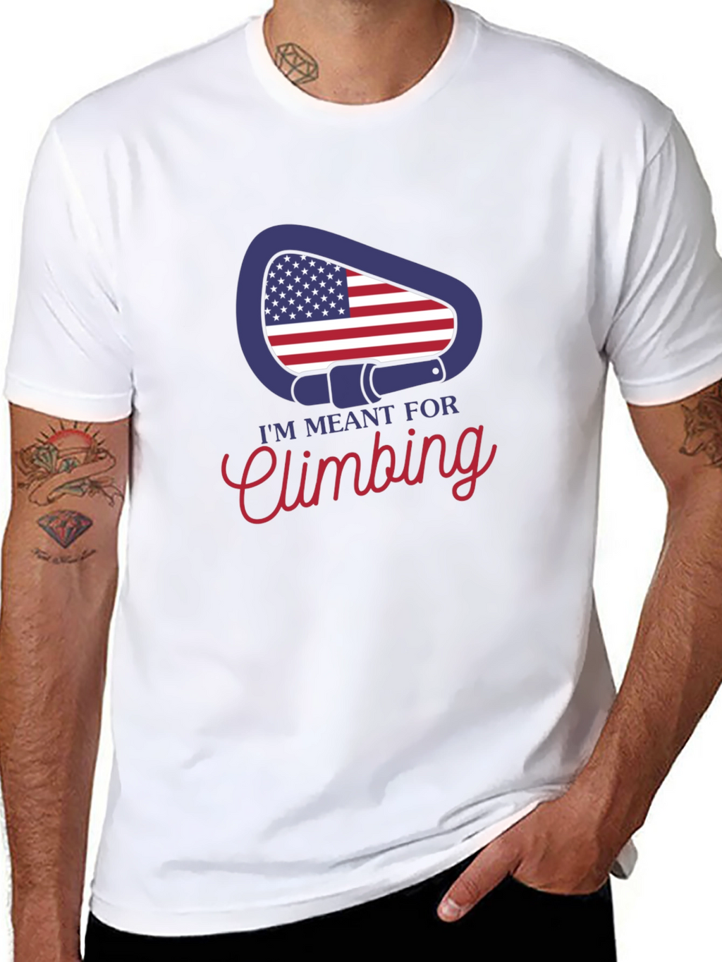 Climbing T-Shirt - USA Carabiner Design