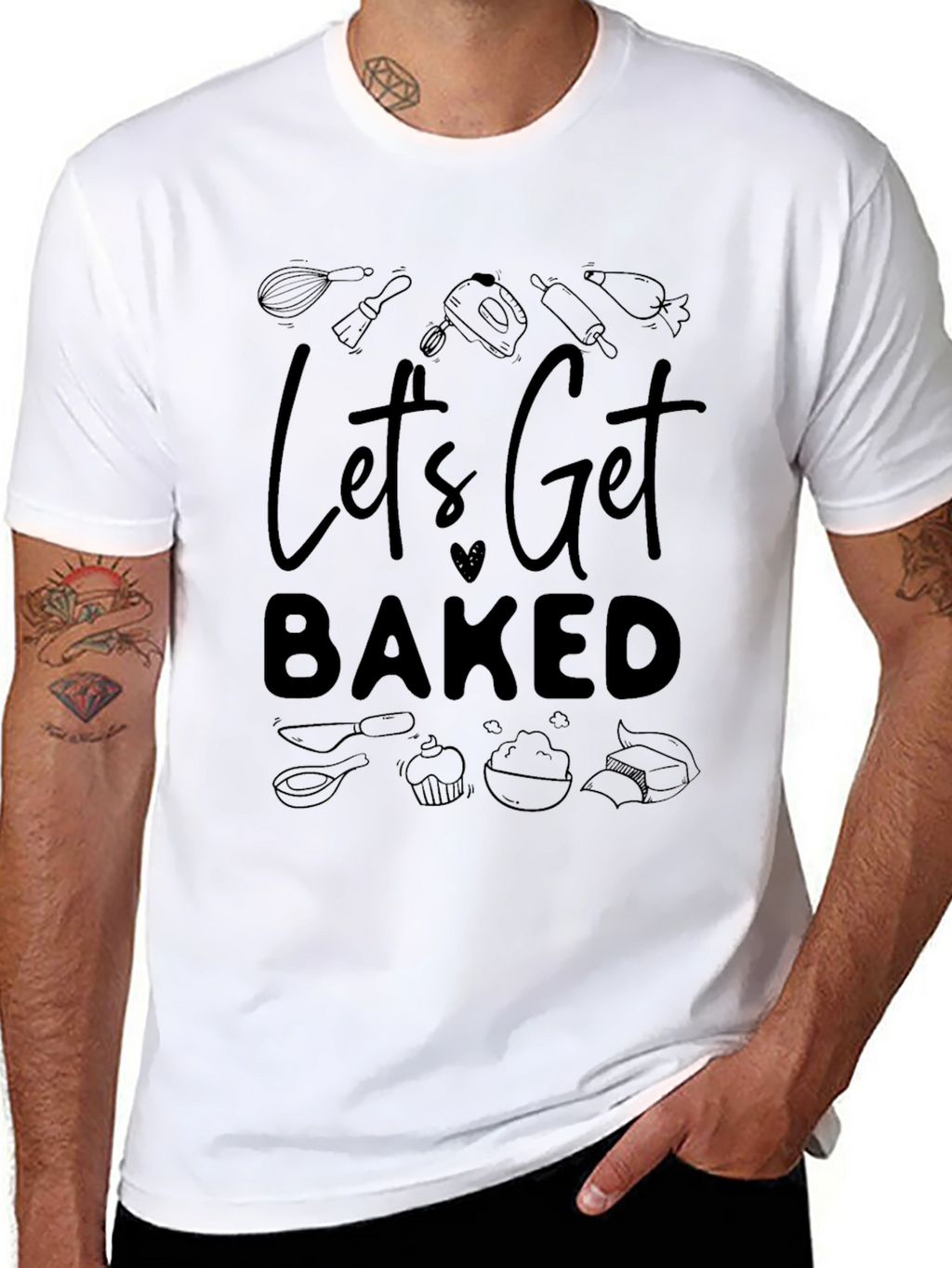 Lets Get Baked Graphic Tee - Baking Enthusiast Shirt