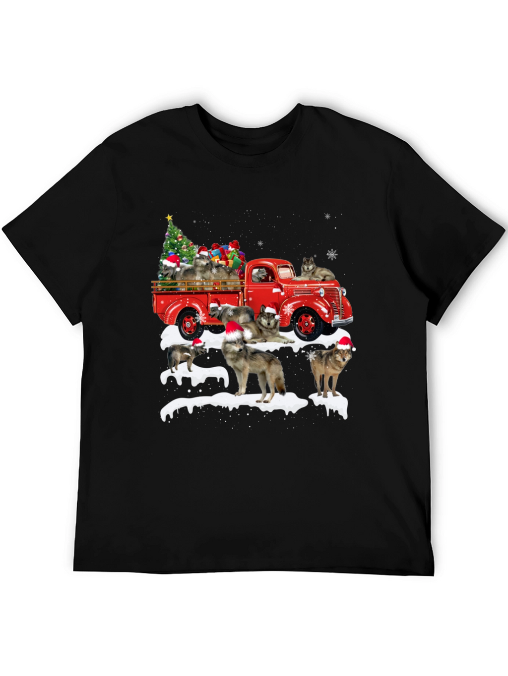 Wolf Pack Christmas Truck T-Shirt