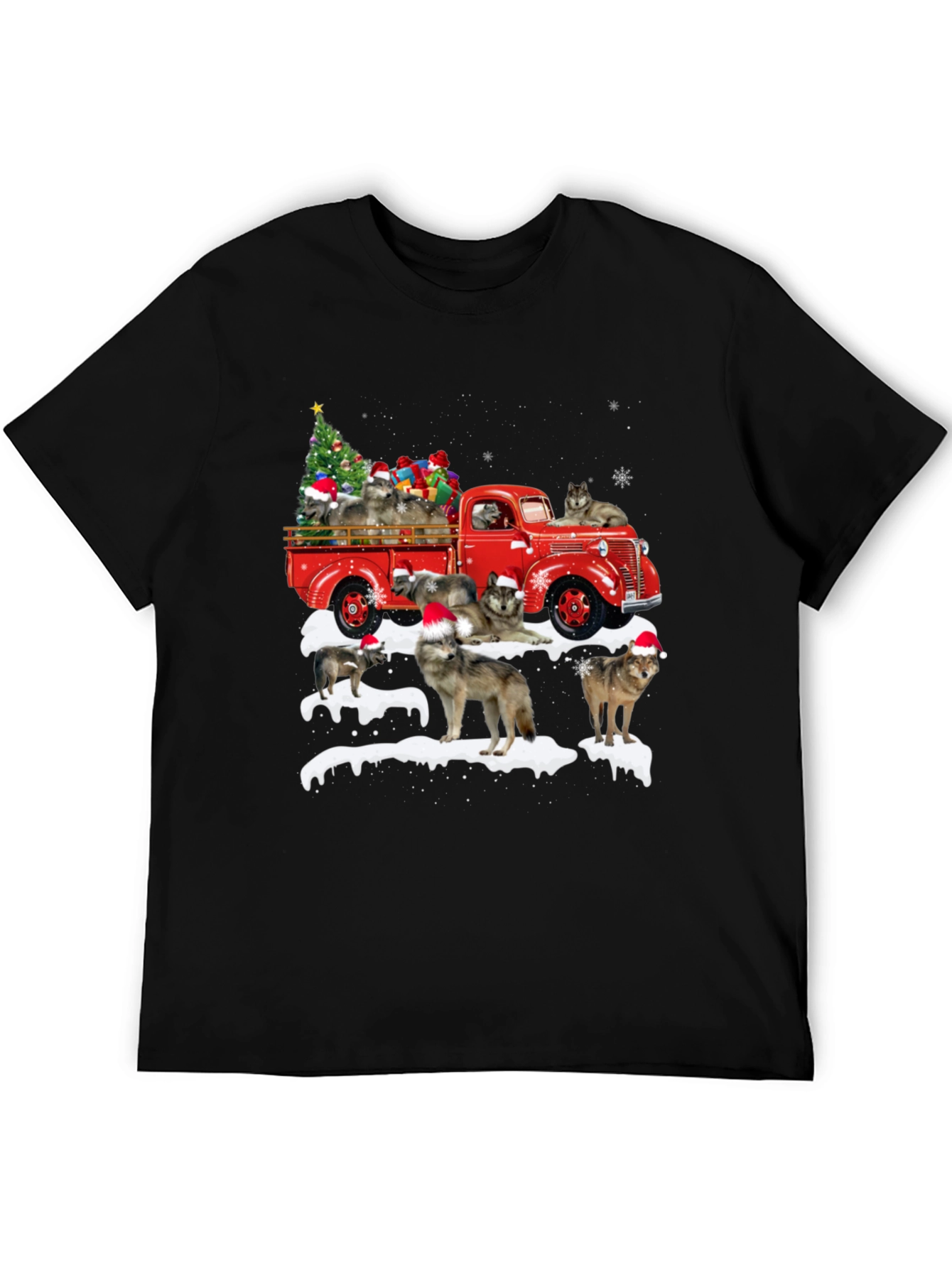 Wolf Pack Christmas Truck T-Shirt