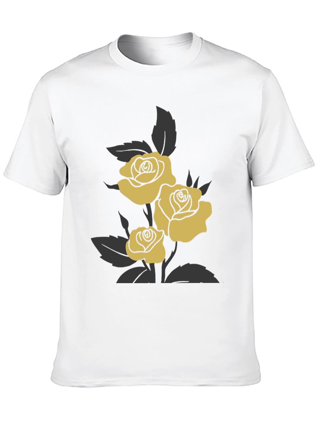 Elegant Rose Graphic Tee - Black