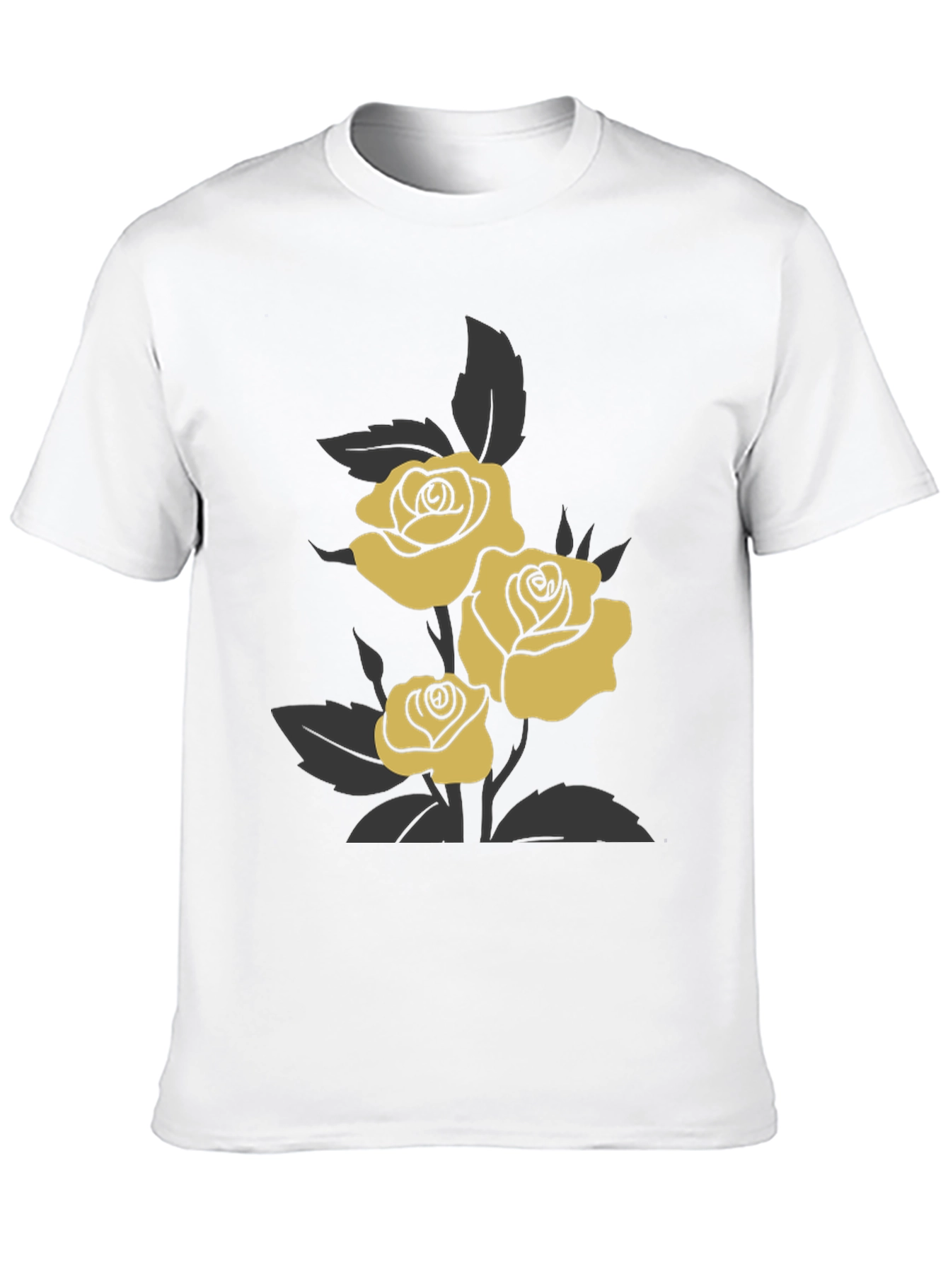 Elegant Rose Graphic Tee - Black