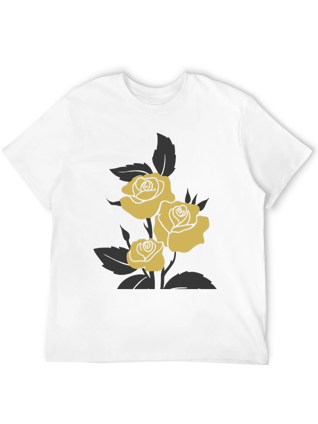 Elegant Rose Graphic Tee - Black