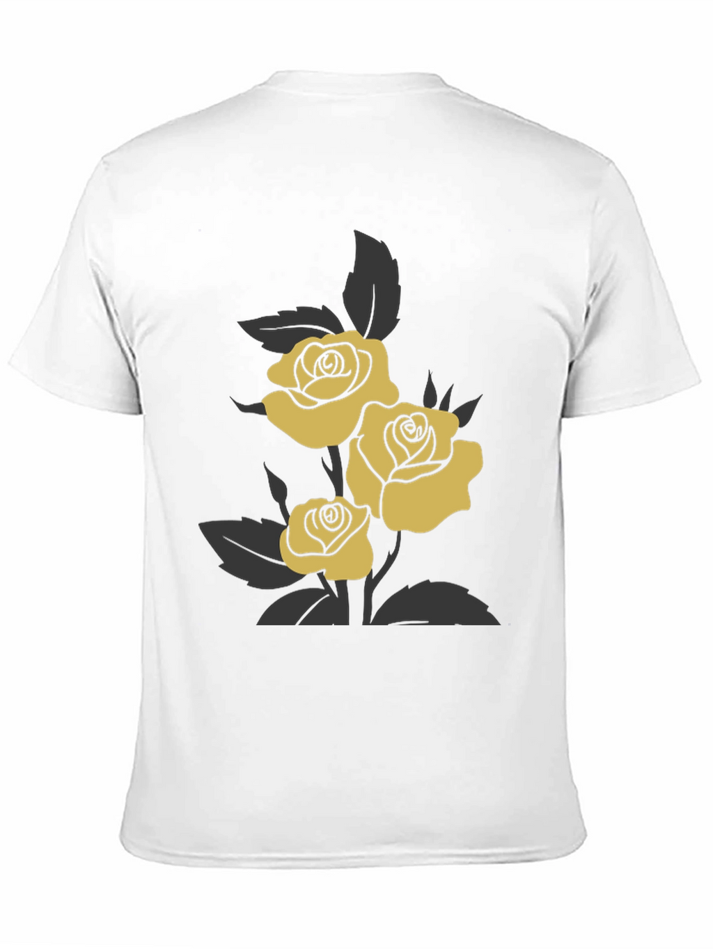 Elegant Rose Graphic Tee - Black