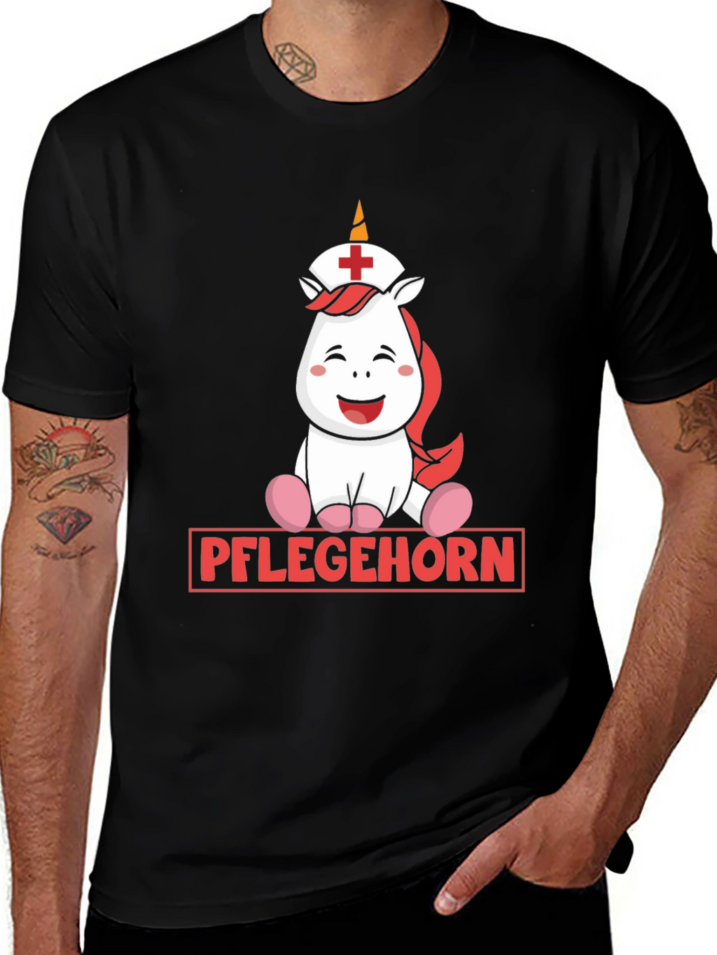 Pflegehorn Nurse Unicorn Graphic T-Shirt