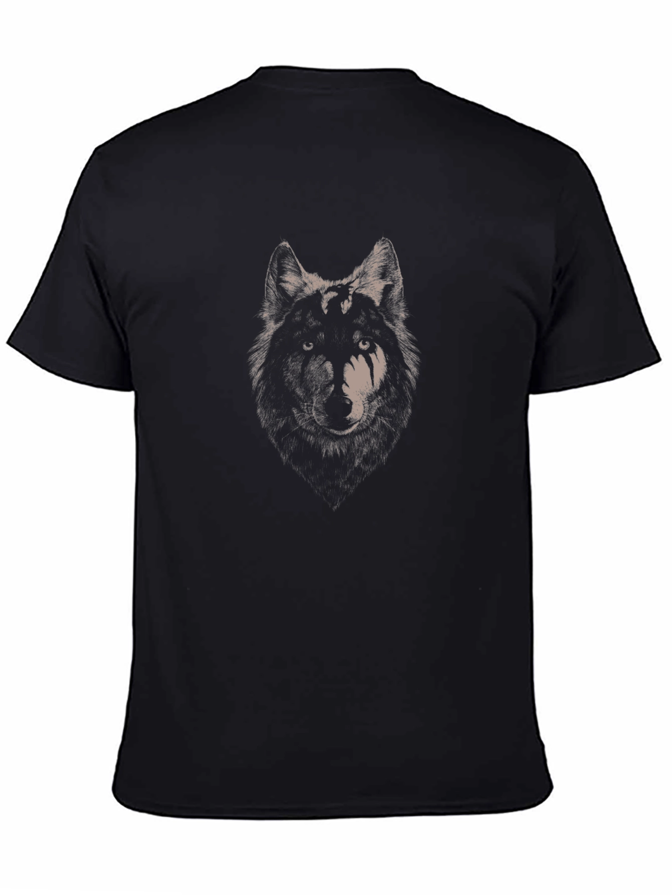 Wolf Graphic Print T-Shirt - Black