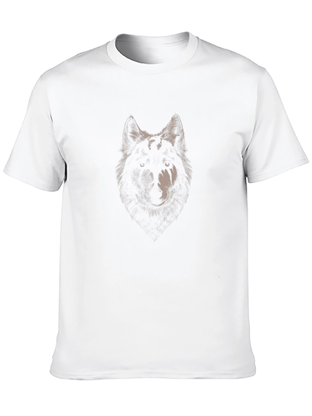 Wolf Graphic Print T-Shirt - Black
