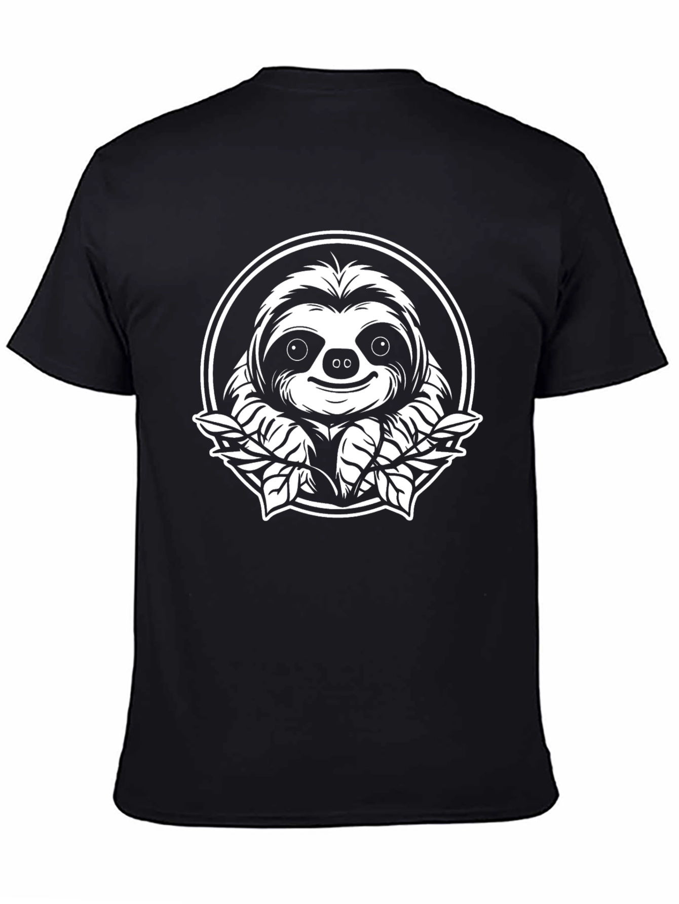 Sloth Graphic Tee - Black Cotton Blend