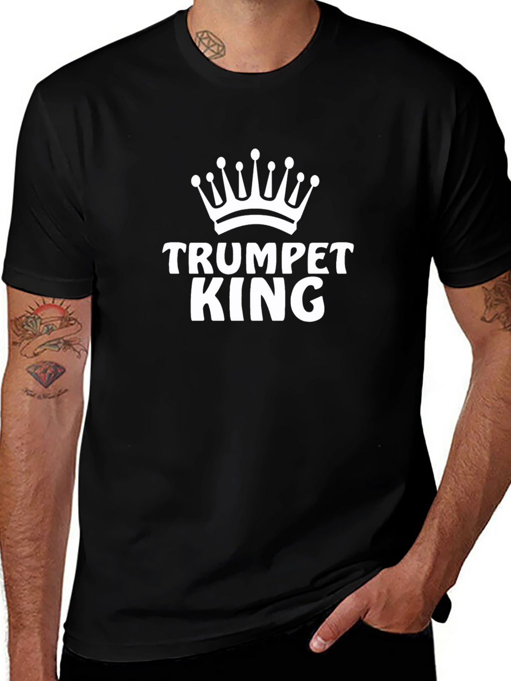 Trumpet King Graphic T-Shirt - Musical Instrument Tee