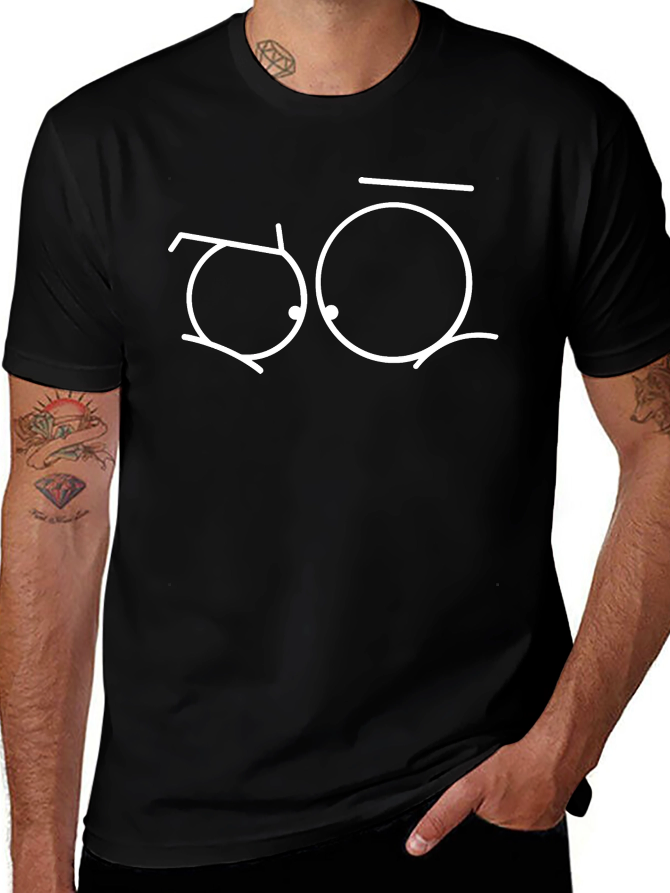 Funny Eyes Graphic T-Shirt - Black