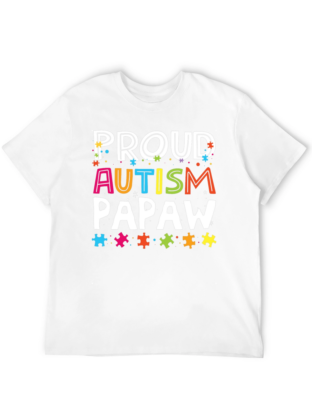 Proud Autism Papaw T-Shirt - Awareness Support Tee