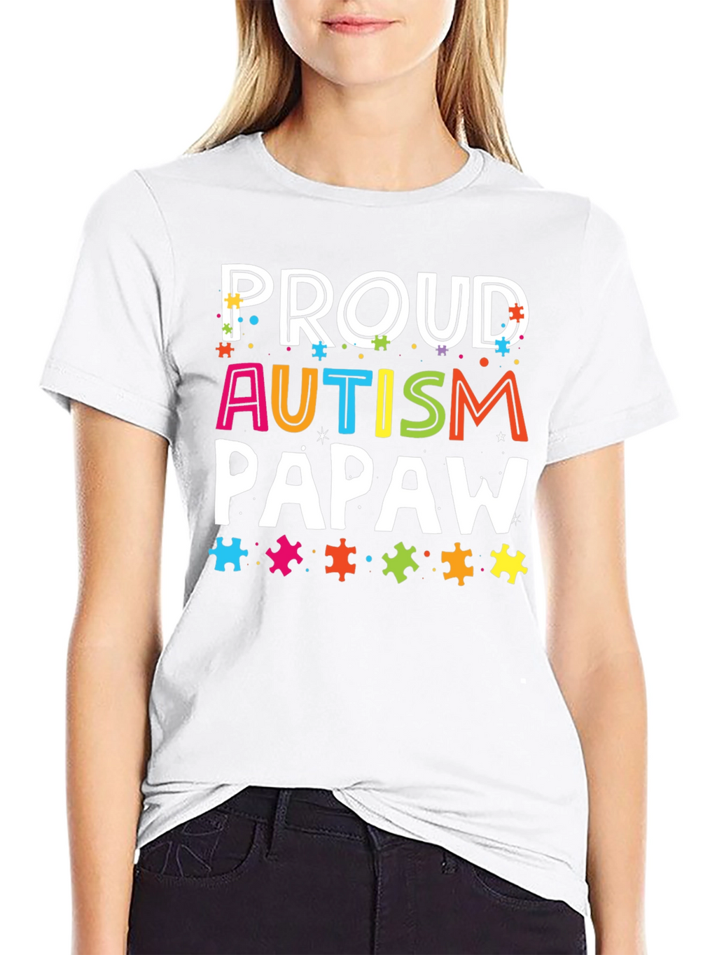 Proud Autism Papaw T-Shirt - Awareness Support Tee