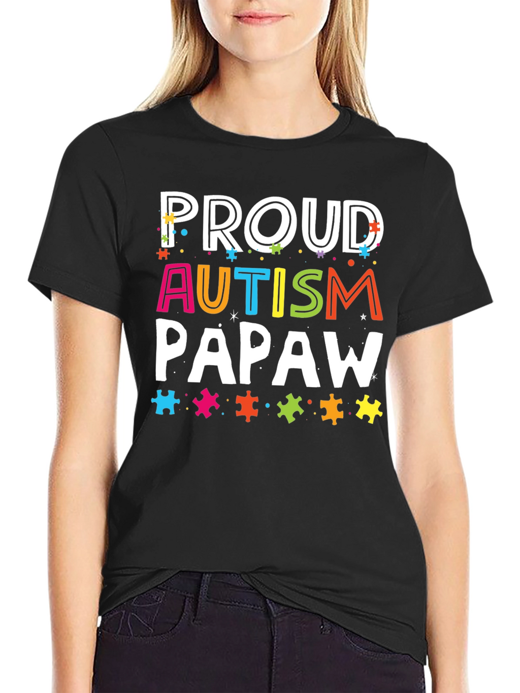Proud Autism Papaw T-Shirt - Awareness Support Tee