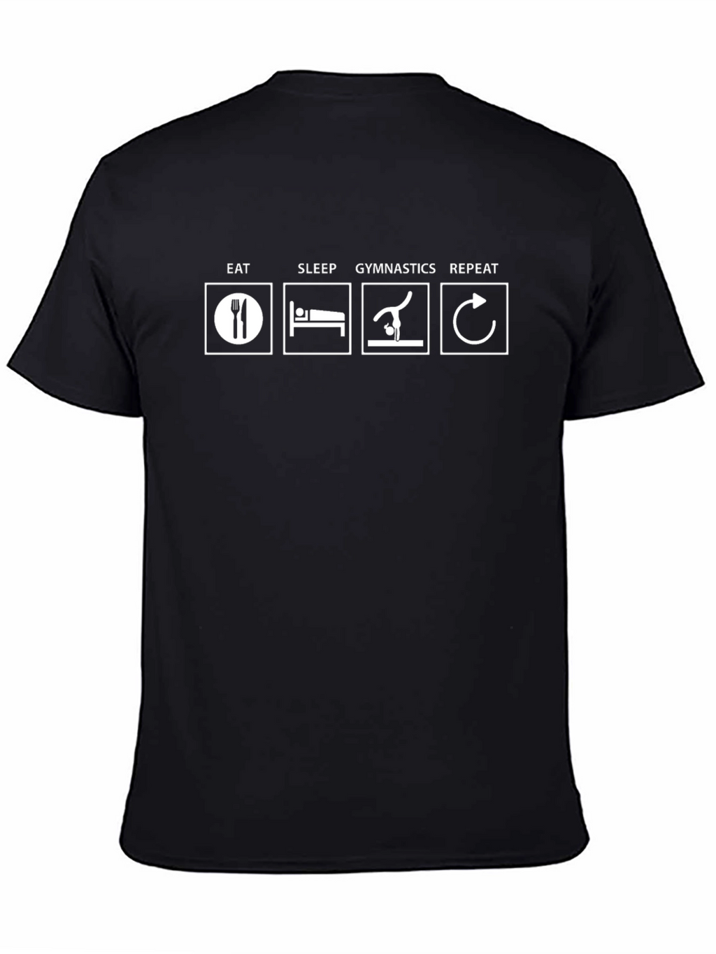 Eat Sleep Gymnastics Repeat Black T-Shirt
