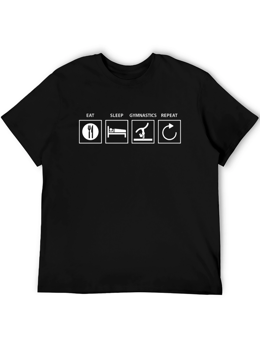 Eat Sleep Gymnastics Repeat Black T-Shirt