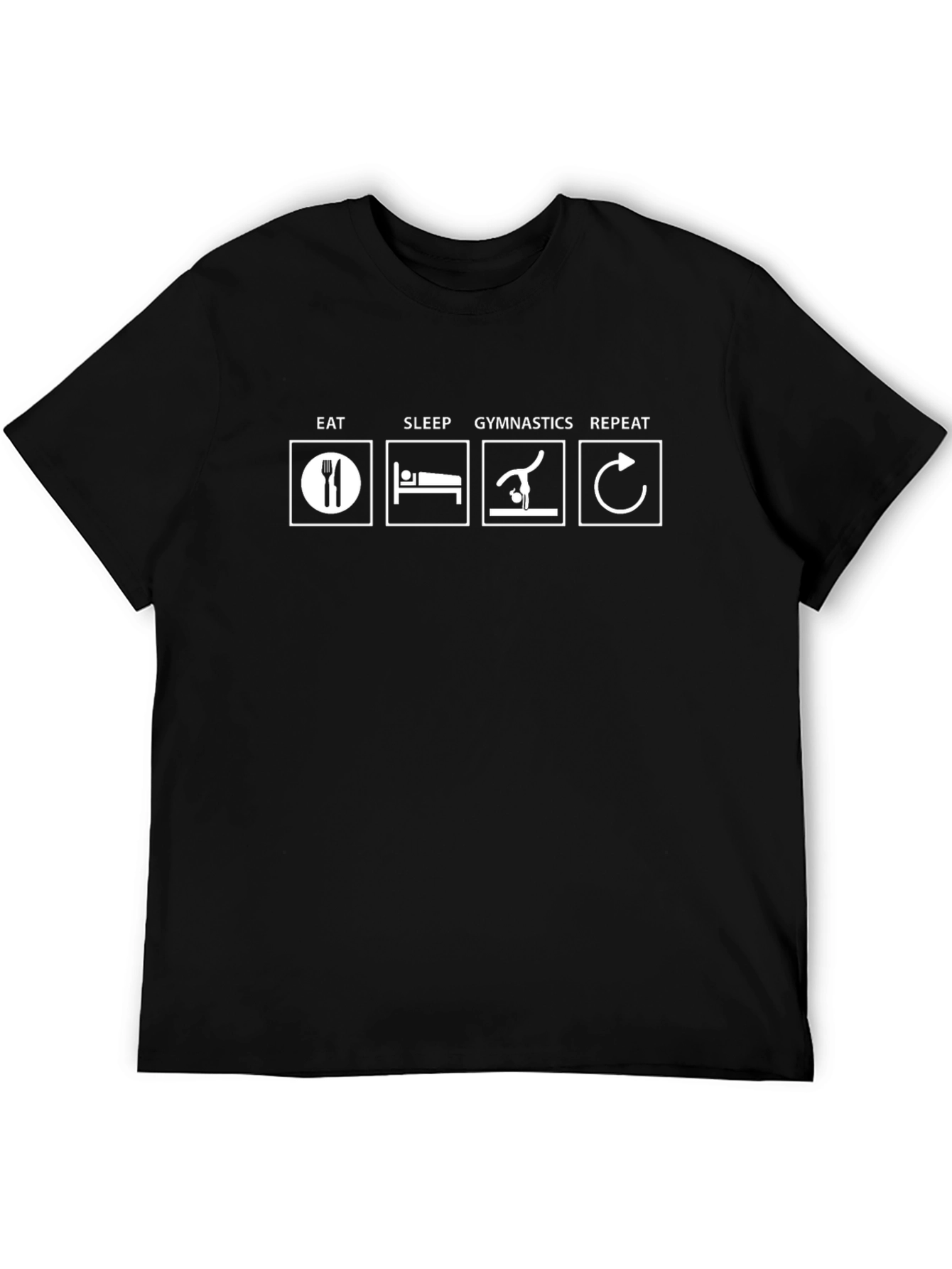 Eat Sleep Gymnastics Repeat Black T-Shirt