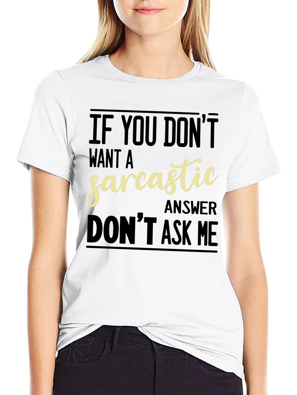 Sarcastic Answer Graphic Tee - Funny Black T-Shirt