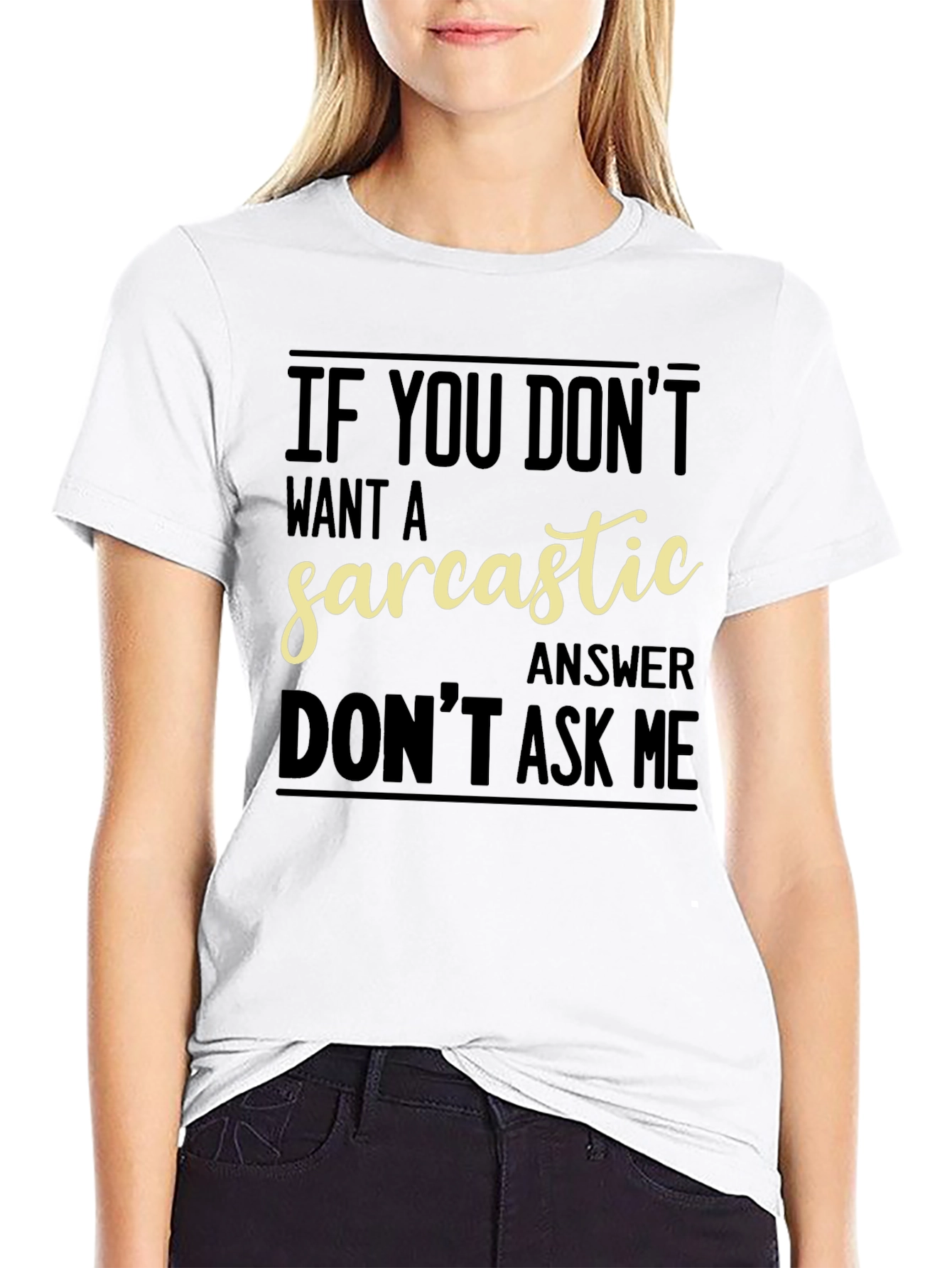 Sarcastic Answer Graphic Tee - Funny Black T-Shirt