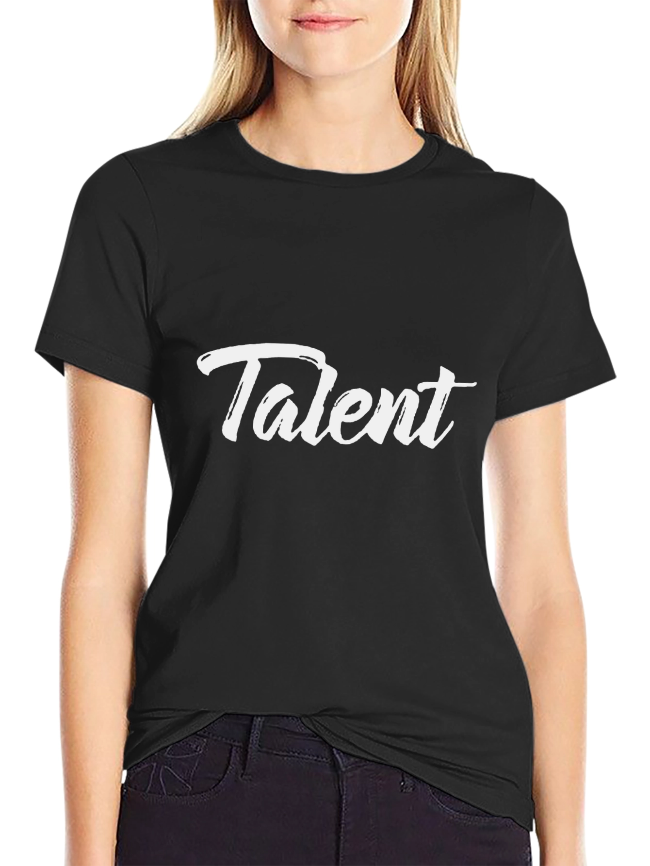 Talent Graphic Tee - Modern Black Cotton T-Shirt