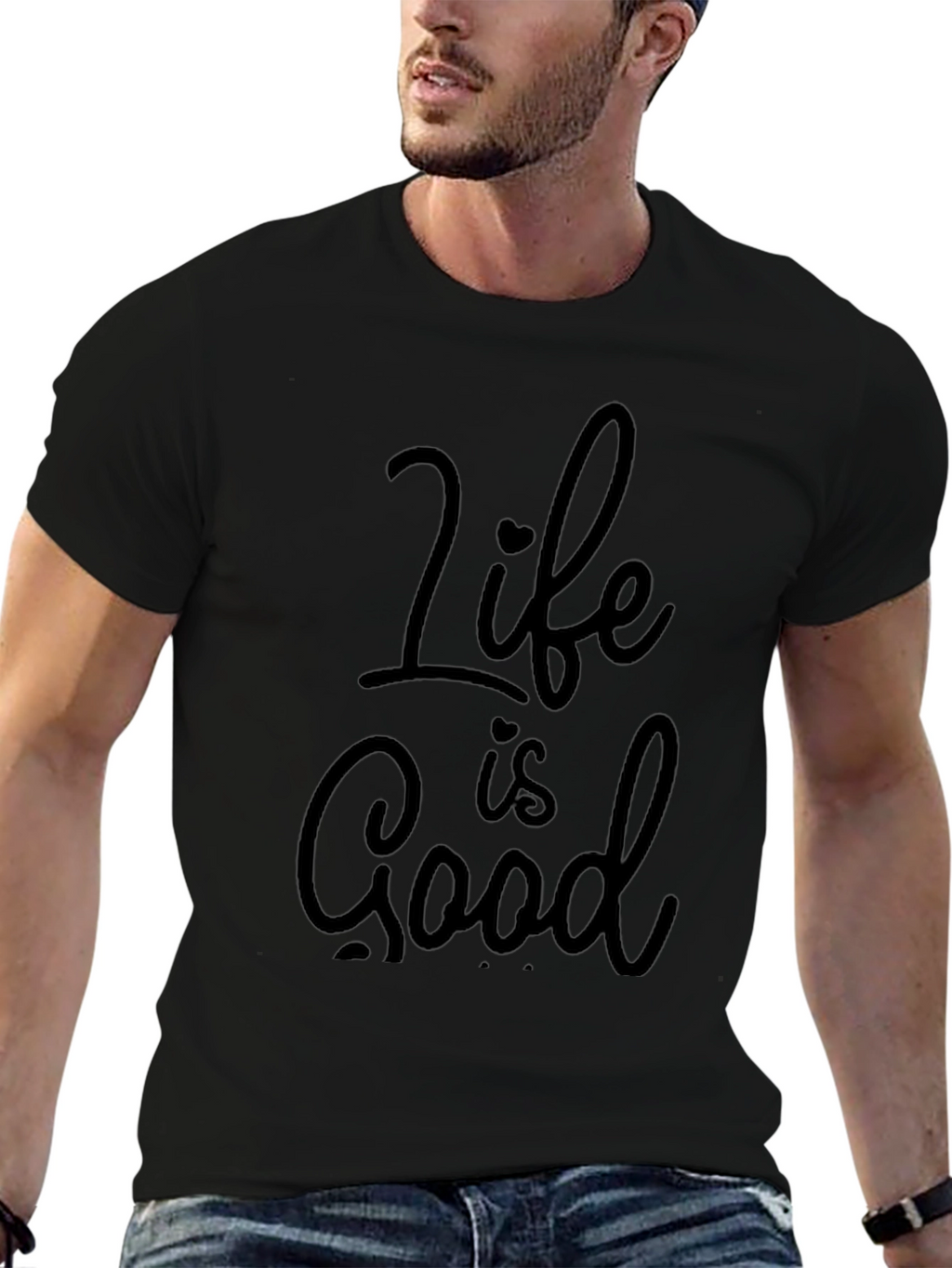 Life is Good Black T-Shirt